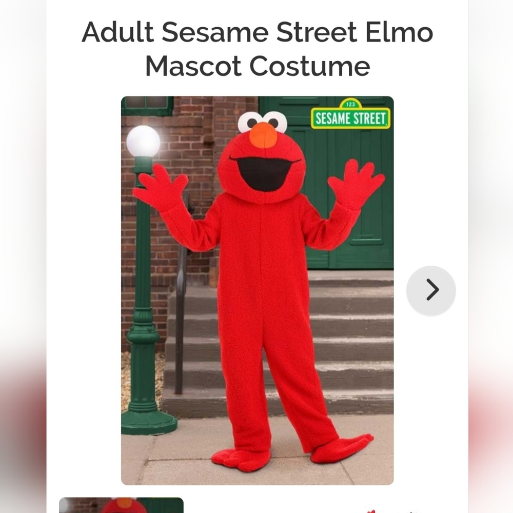 Red Elmo Adult Costume